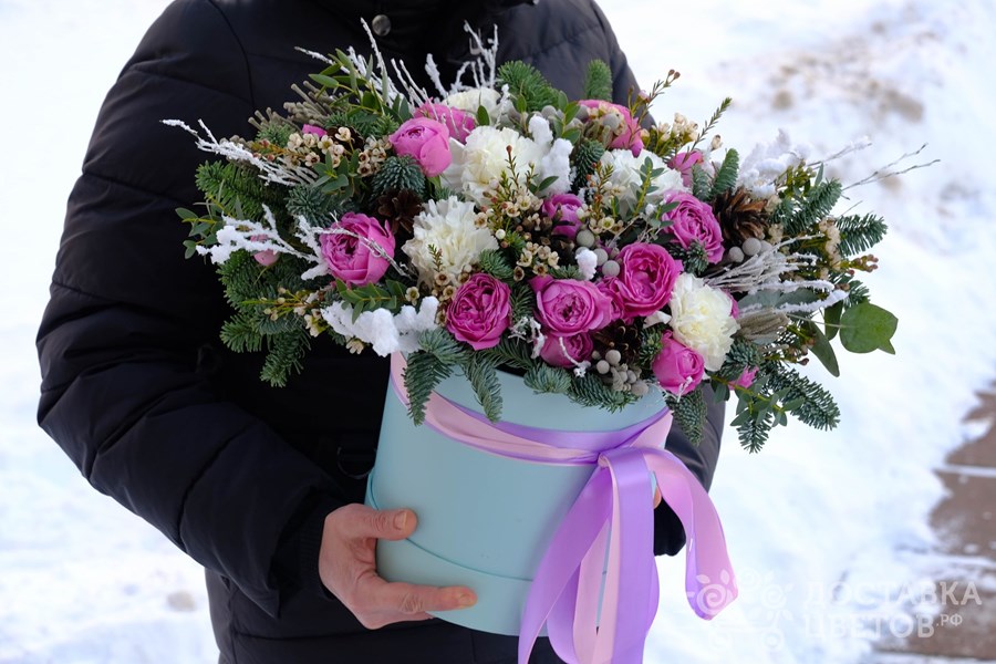 Цветы в коробке Очарование зимы